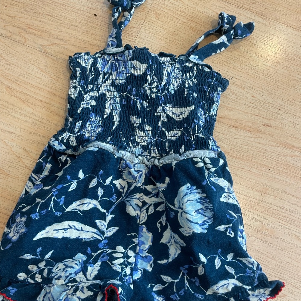 3T Matilda Jane Navy and Light Blue Floral Romper